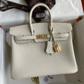 HERMES BIRKIN 25CM CREAM TOGO LEATHER GOLD HARDWARE