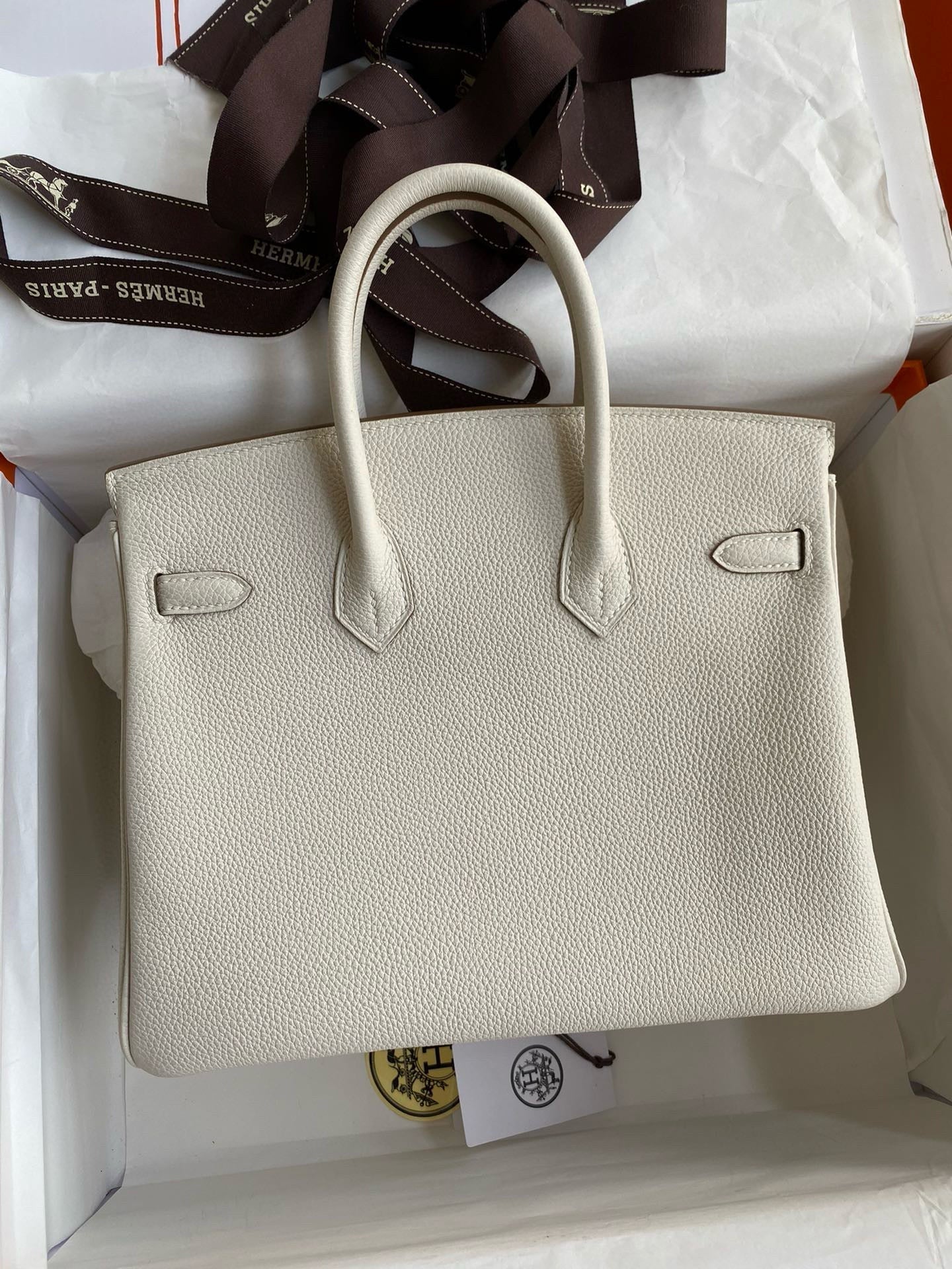 HERMES BIRKIN 25CM CREAM TOGO LEATHER GOLD HARDWARE