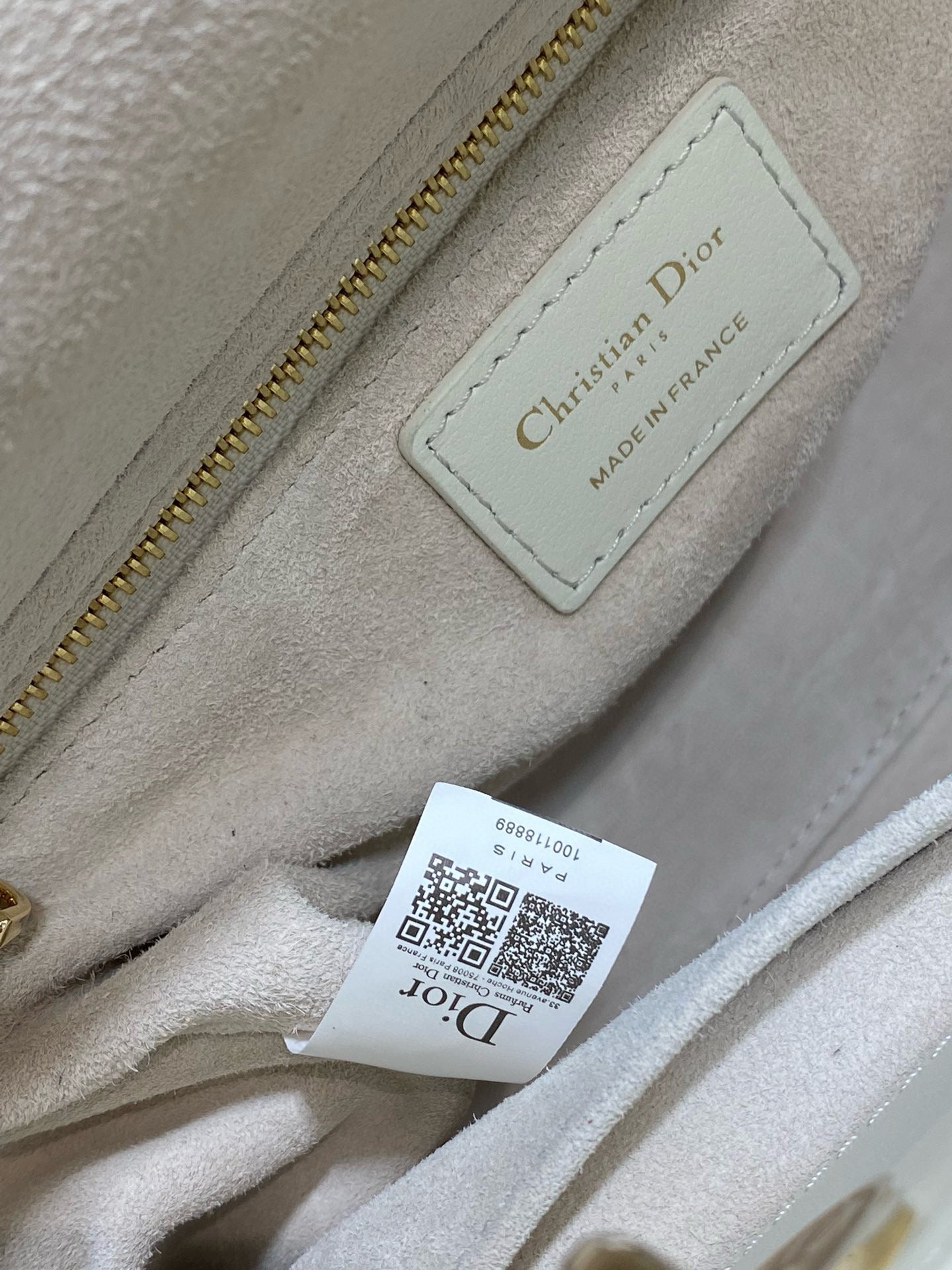 DIOR LADY BAG 24 IN WHITE CALFSKIN GOLD HARDWARE