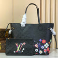 LOUIS VUITTON NEVERFULLxTM MM TOTE BAG 32 IN BLACK MONOGRAM CALFSKIN