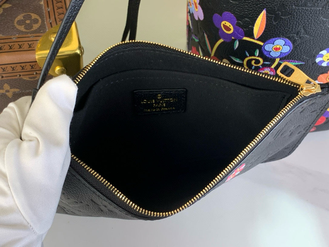 LOUIS VUITTON NEVERFULLxTM MM TOTE BAG 32 IN BLACK MONOGRAM CALFSKIN
