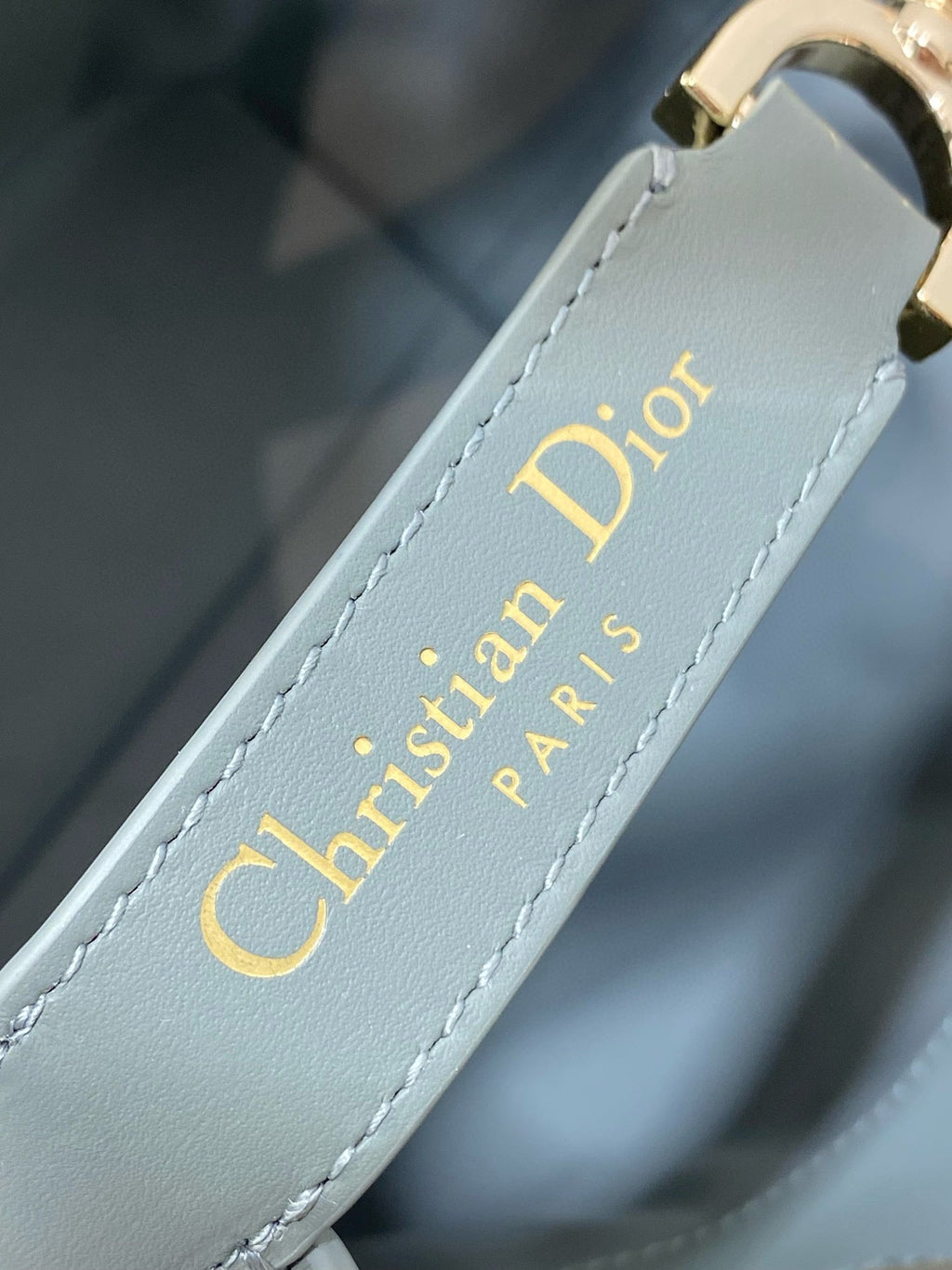 DIOR MINI TOUJOURS BUCKET BAG 18 IN GREY CANNAGE CALFSKIN