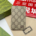 GUCCI LONG CARD CASE IN BEIGE MIX BROWN CANVAS