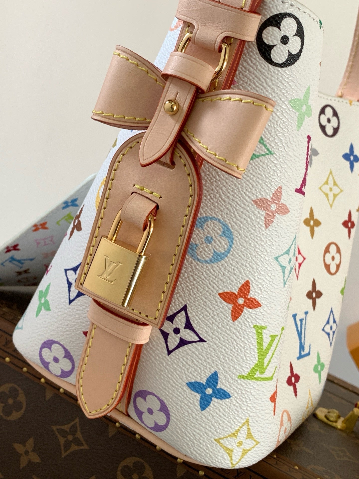 LOUIS VUITTON LV SHOULDER BAG 18 IN MULTICOLOR MONOGRAM CANVAS AND CALFSKIN