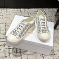 DIOR CD WALK'N SNEAKER IN GRAY EMBROIDERED COTTON