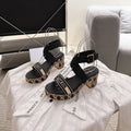 DIOR ACT SANDALS IN BLACK AND BEIGE EMBROIDERY AND CALFSKIN