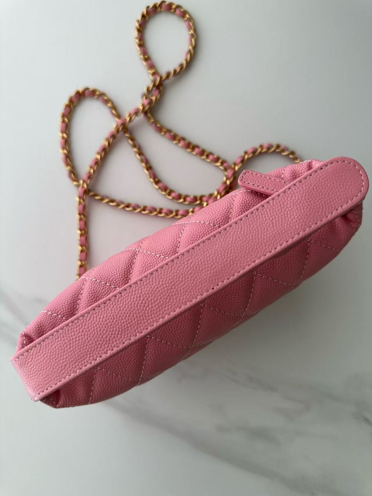 CHANEL TOP HANDLE BAG 19 IN PINK GRAINED CALFSKIN