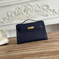 HERMES KELLY MINI POCHETTE 22 IN NAVY BLUE CALFSKIN