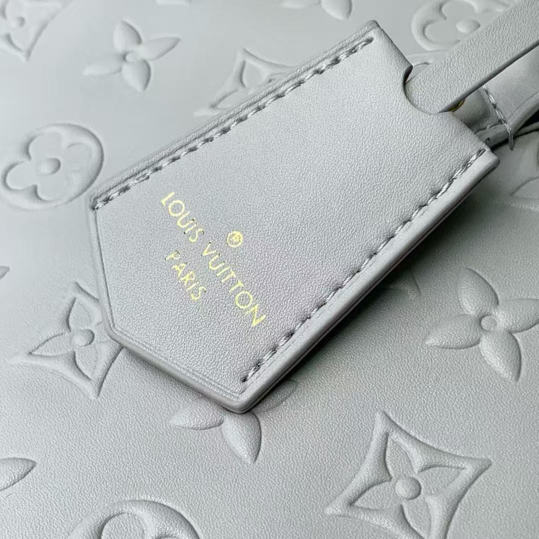 LOUIS VUITTON SPEEDY BANDOULIERE 30 IN GREY EMBOSSED CALFSKIN