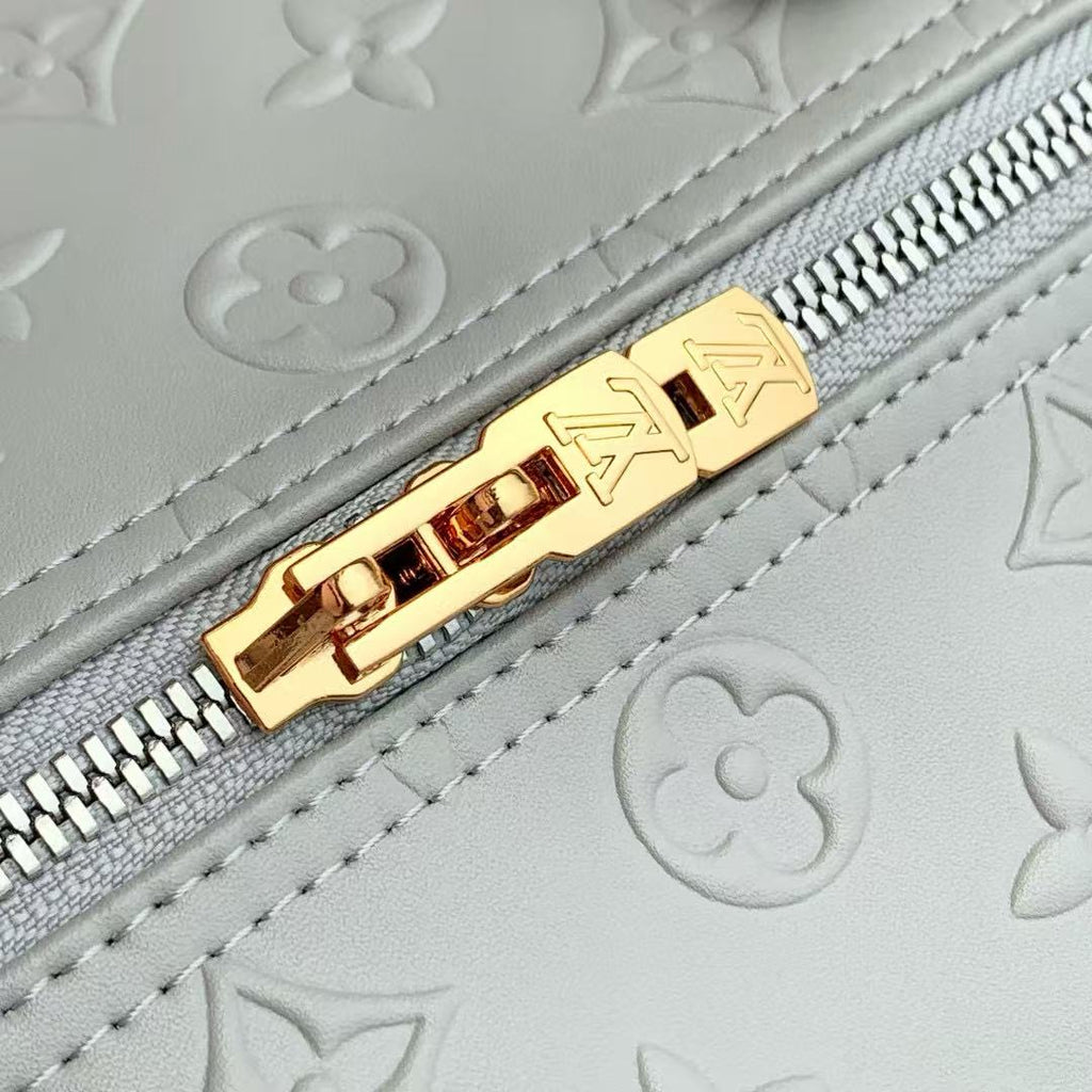 LOUIS VUITTON SPEEDY BANDOULIERE 30 IN GREY EMBOSSED CALFSKIN