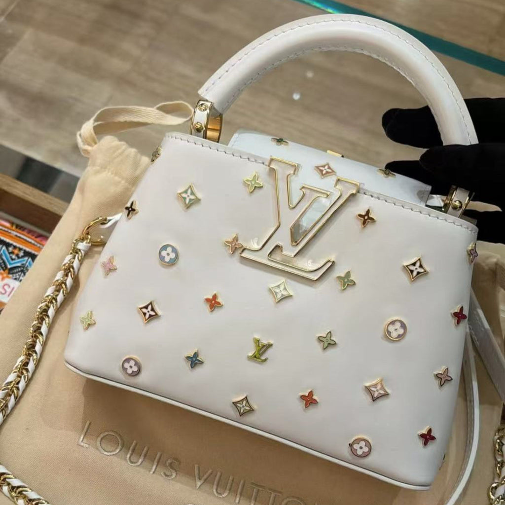 LOUIS VUITTON LV CAPUCINES 21 IN MULTICOLOR CALFSKIN GOLD HARDWARE TP2