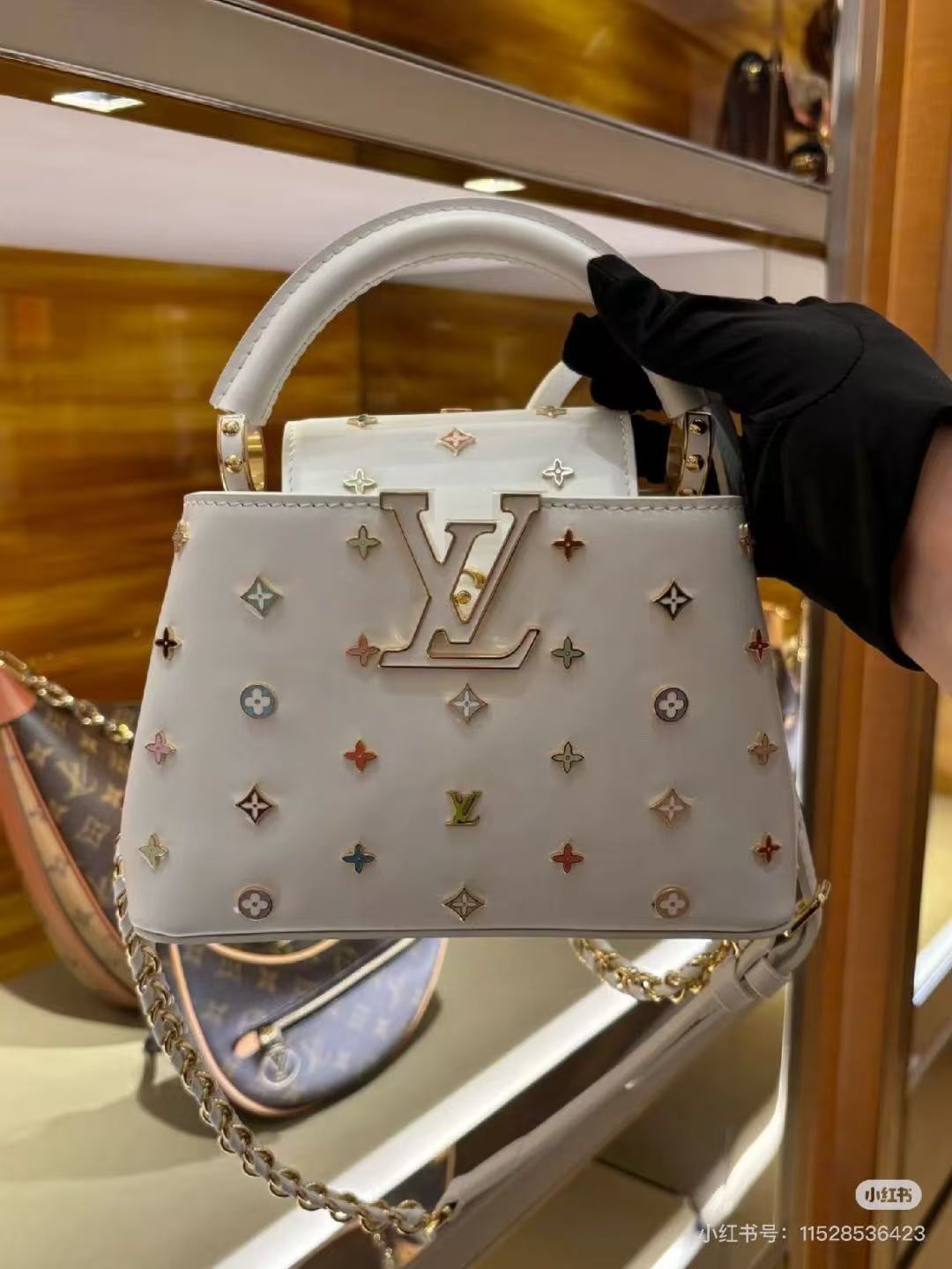 LOUIS VUITTON LV CAPUCINES 21 IN MULTICOLOR CALFSKIN GOLD HARDWARE TP2