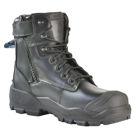 Bata Longreach Zip Sided Lace Up Composite Toe Ultra Black Safety Boot With Scuff Cap (804-66029) (Pre Order)
