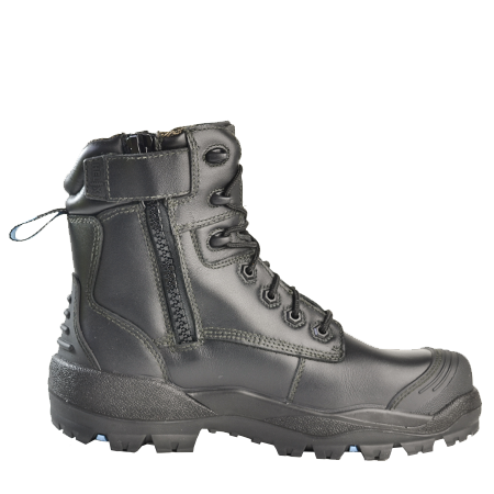 Bata Longreach Zip Sided Lace Up Composite Toe Ultra Black Safety Boot With Scuff Cap (804-66029) (Pre Order)