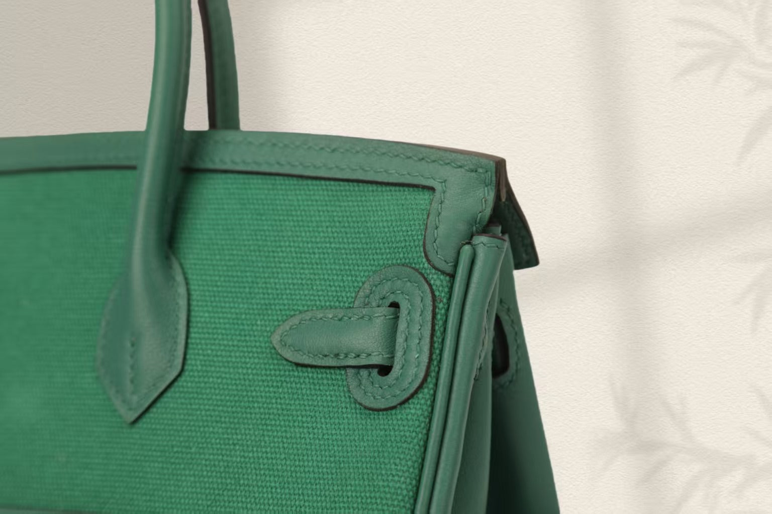 HERMES BIRKIN CARGO 25CM GREEN CANVAS AND LEATHER SILVER HARDWARE