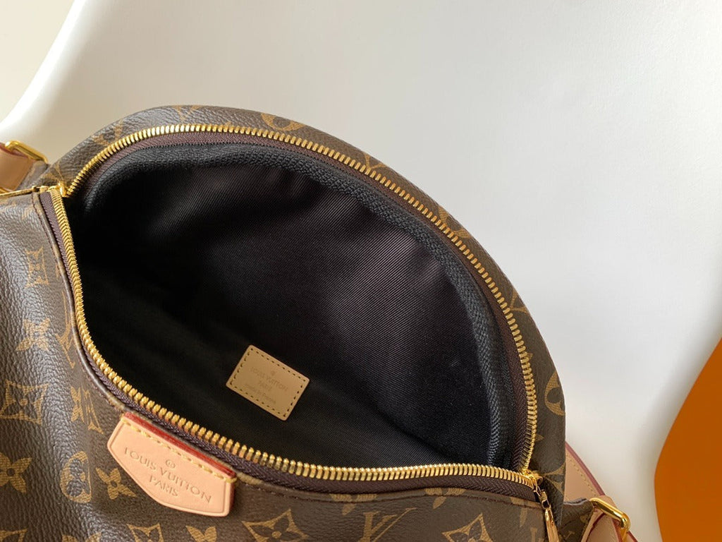 LOUIS VUITTON LV BUMBAG 37 IN BROWN COATED MONOGRAM CANVAS