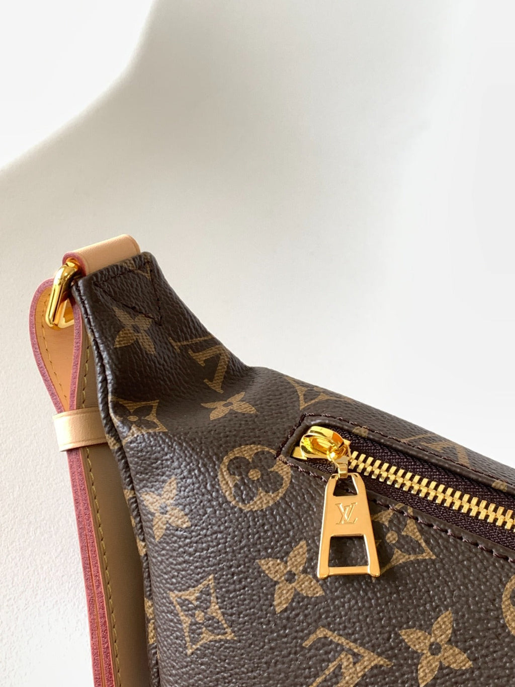 LOUIS VUITTON LV BUMBAG 37 IN BROWN COATED MONOGRAM CANVAS