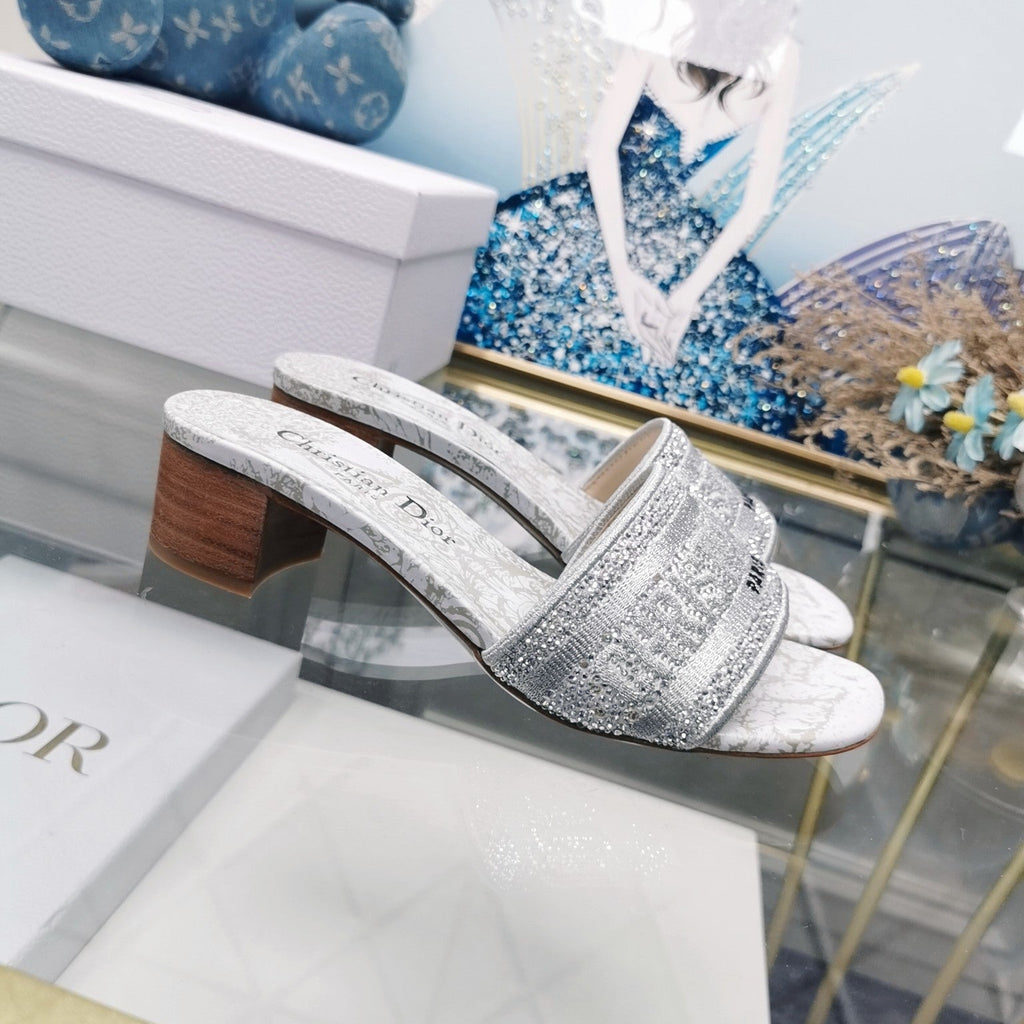 DIOR CD Mule Dway Heeled Slide 45mm Style 25