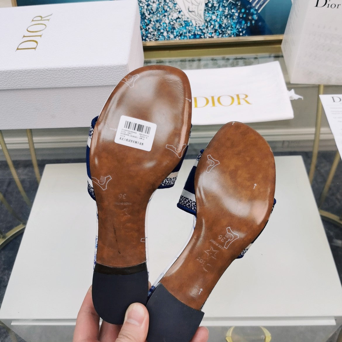 DIOR CD Mule Dway Heeled Slide 45mm Style 40