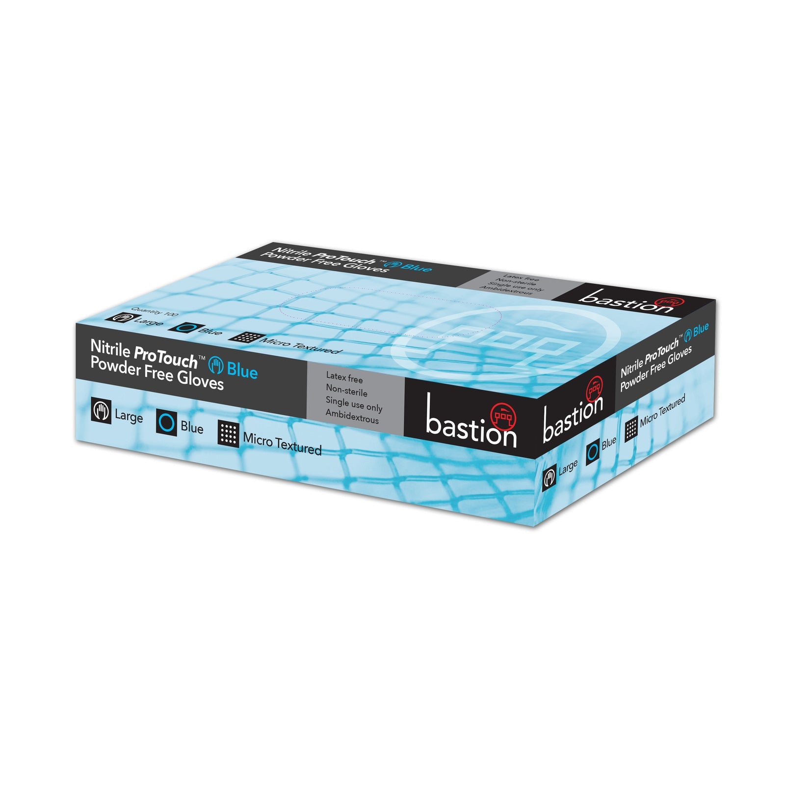 Bastion Nitrile ProTouch Blue - Powder Free Gloves (Carton 1000 Pairs)