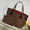 LOUIS VUITTON NEVER FULL MM WITH DUSTBAG DAMIER EBENE CANVAS 29CM