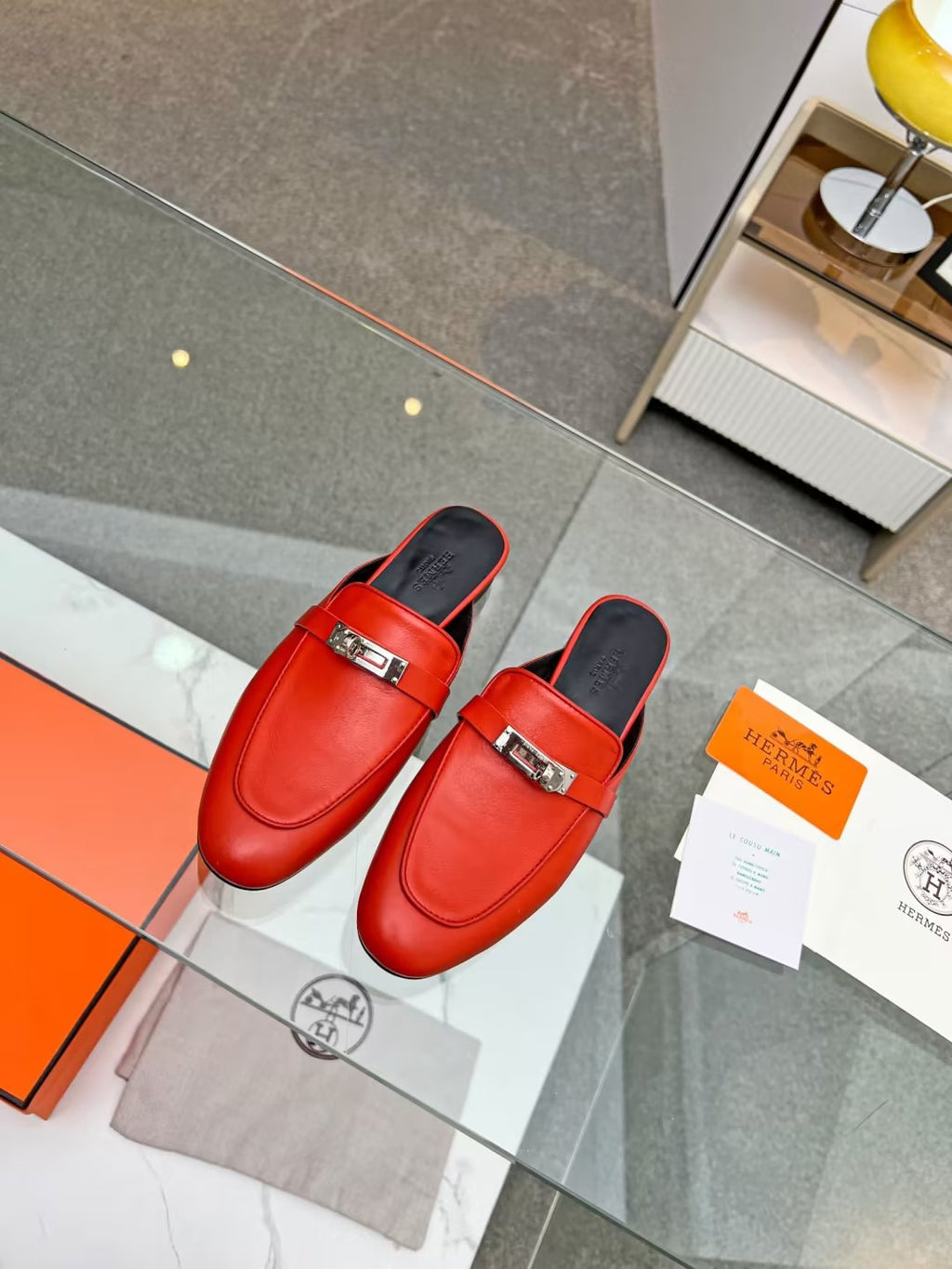 HERMES 0Z MULE CANDY LAMBSKIN