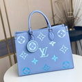 LOUIS VUITTON ONTHEGO MM 35CM SUMMER BLUE EMBOSSED GRAINED COWHIDE