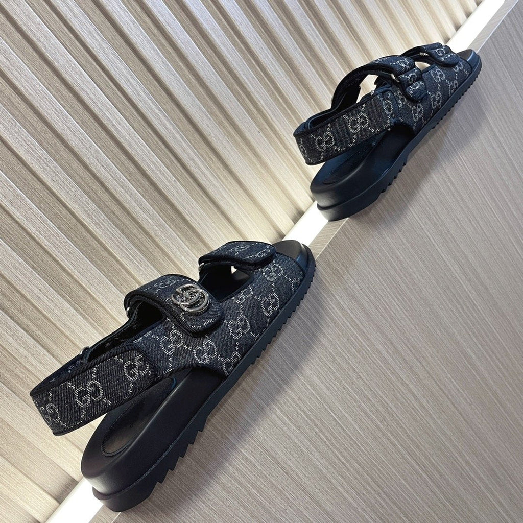 GUCCI CLASSIC CANVAS SANDALS BLACK
