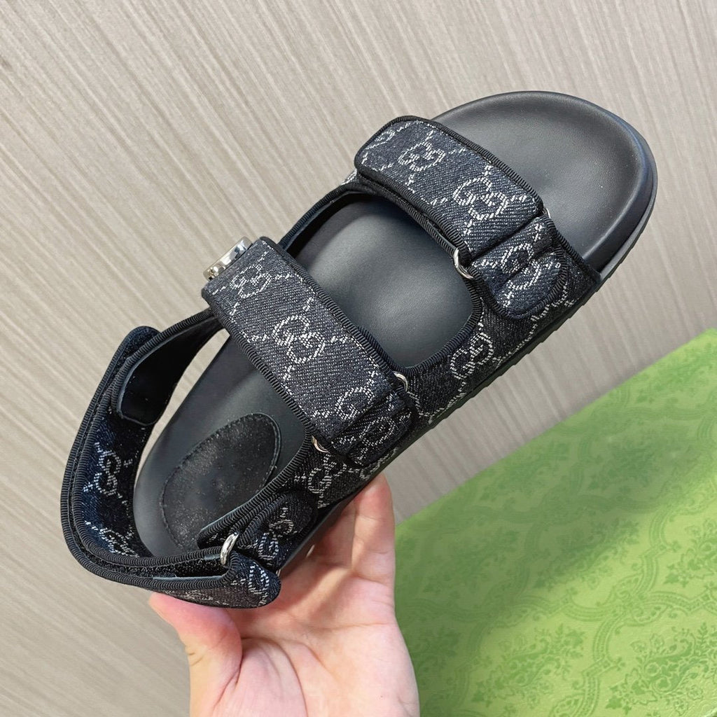 GUCCI CLASSIC CANVAS SANDALS BLACK