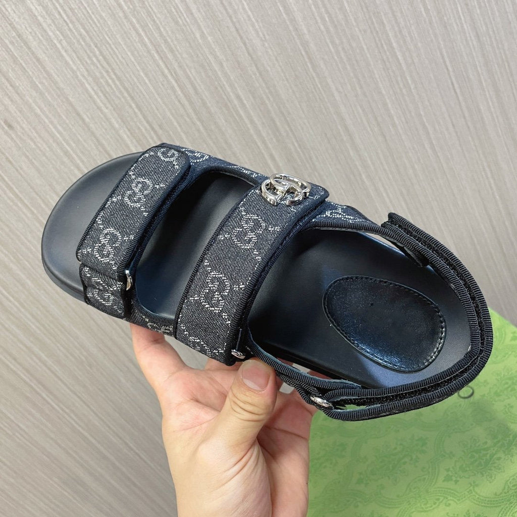 GUCCI CLASSIC CANVAS SANDALS BLACK