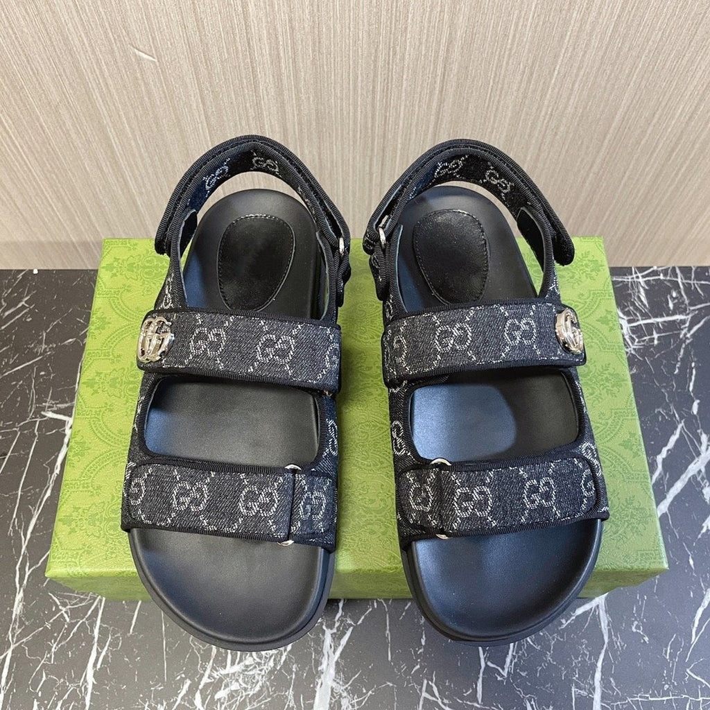 GUCCI CLASSIC CANVAS SANDALS BLACK