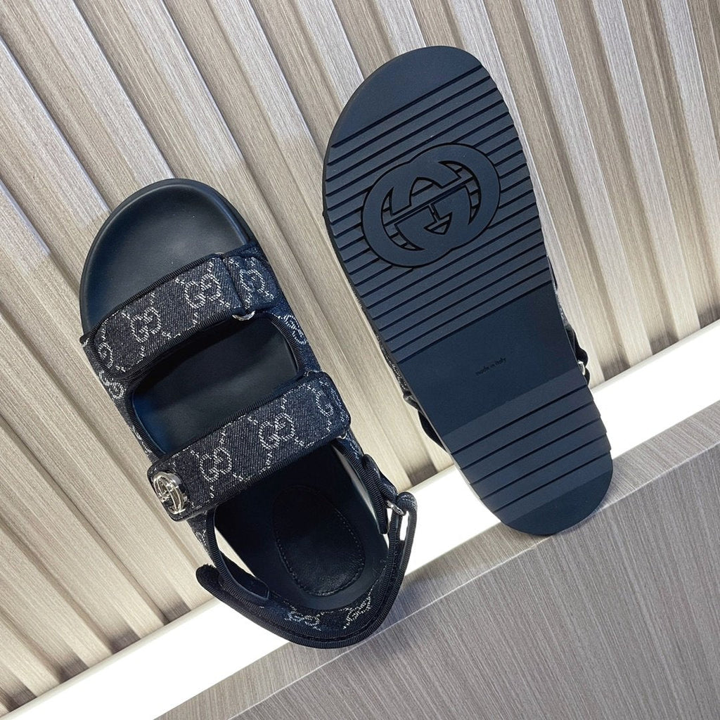GUCCI CLASSIC CANVAS SANDALS BLACK