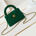 CHANEL KELLY MINI 19 SHOPPING BAG IN GREEN FOREST CALFSKIN