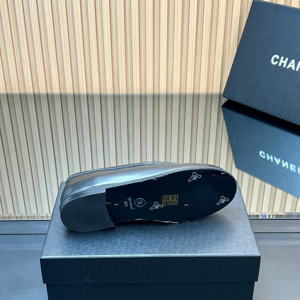 CHANEL 25S TEDDY LOAFER 15MM IN BLACK CALFSKIN GOLD HARDWARE