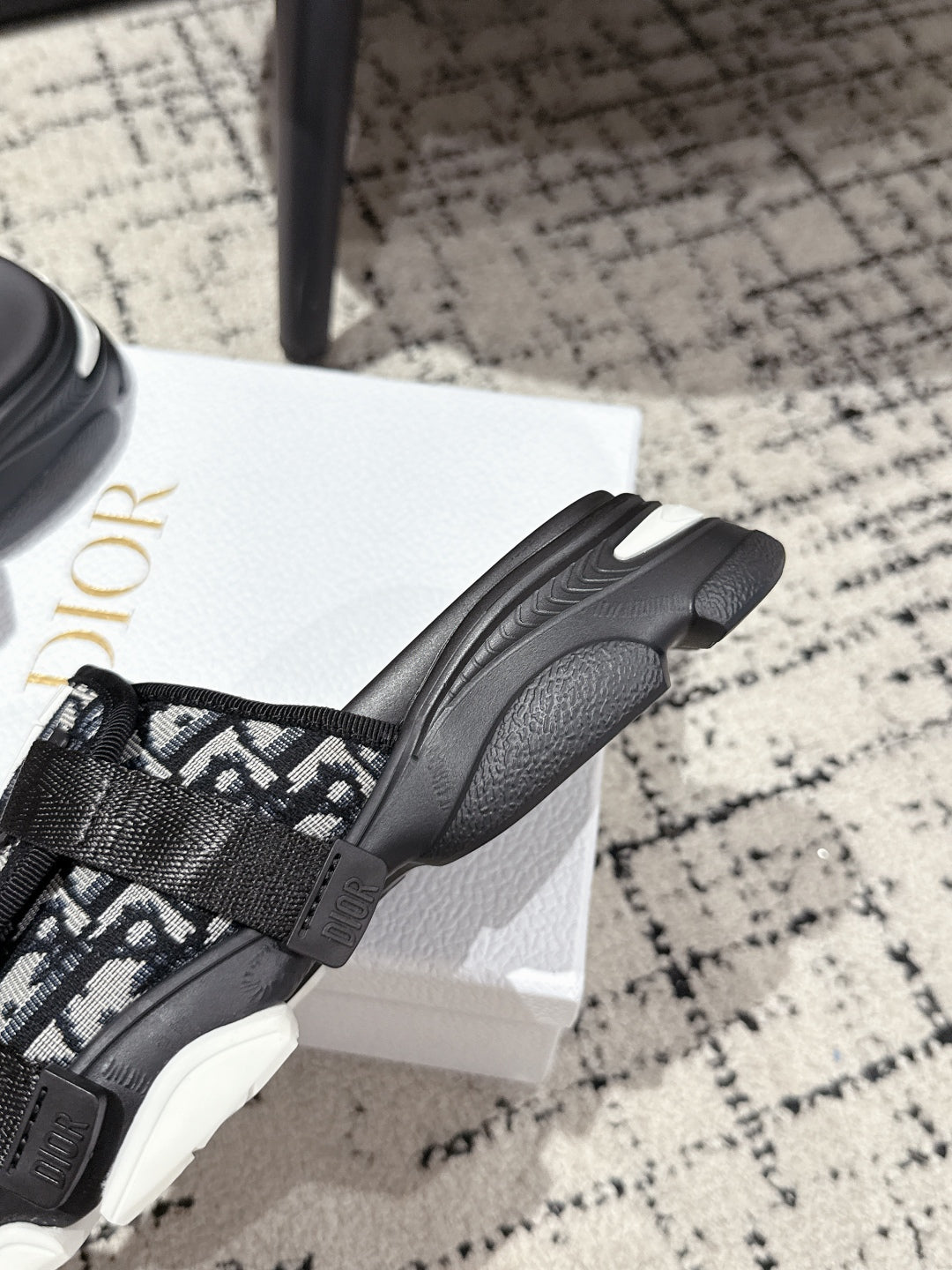 DIOR ADJUSTABLE STRAP SANDALS 25S 50 MM IN BLACK FABRIC MIX CALFSKIN STYLE 4