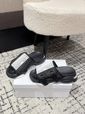DIOR ADJUSTABLE STRAP SANDALS 25S 50 MM IN BLACK FABRIC MIX CALFSKIN STYLE 1