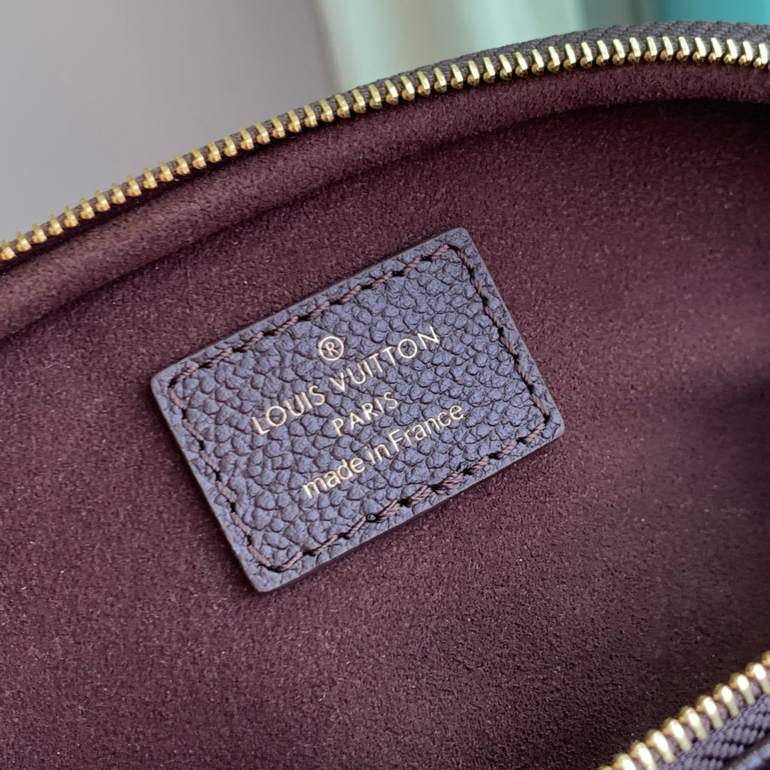 LOUIS VUITTON MINI BUMBAG 17 IN DARK BROWN MONOGRAM EMBOSSED LOGO CALFSKIN