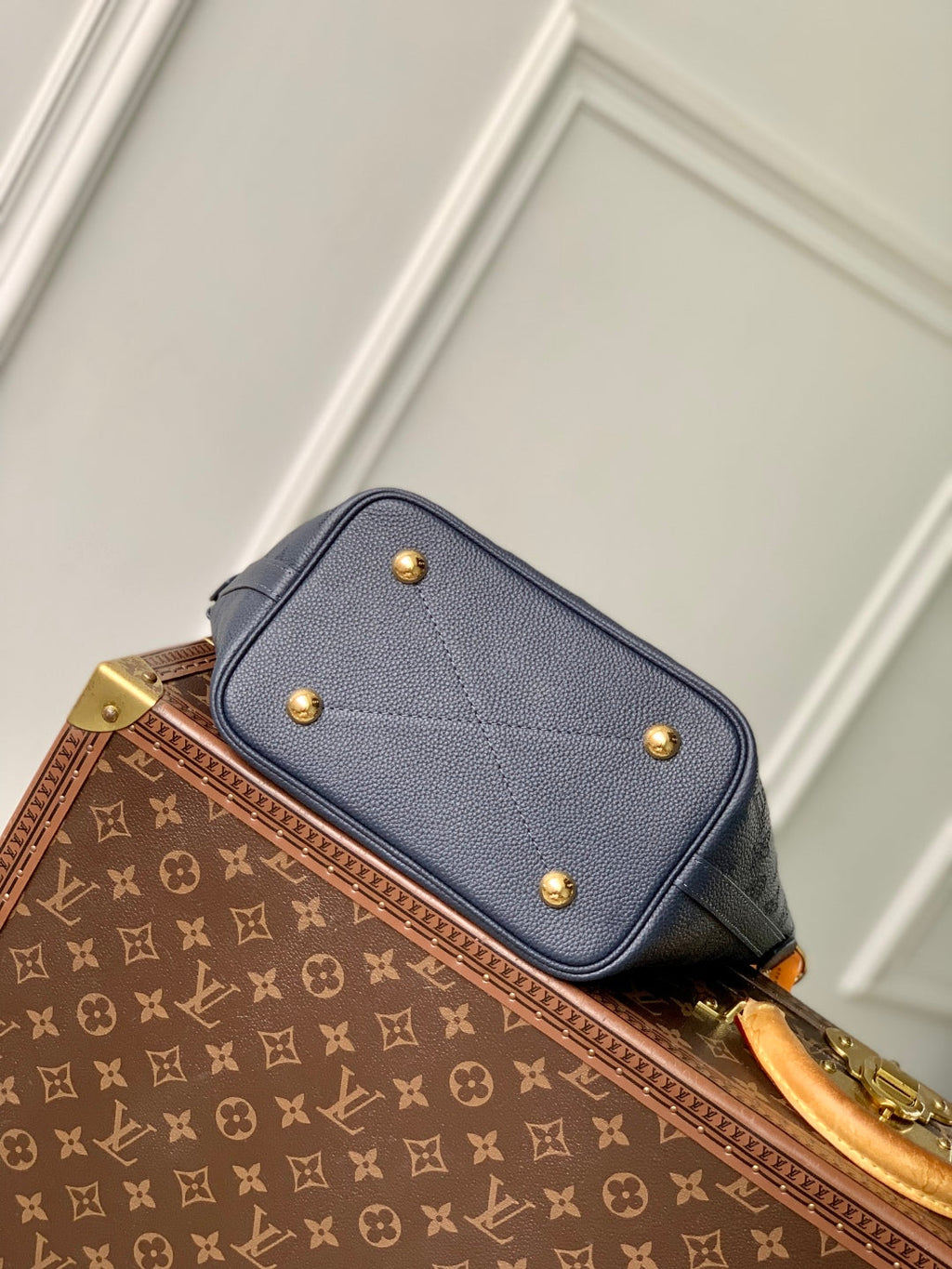 LOUIS VUITTON BLOSSOM PM 20 IN DARK BLUE MONOGRAM PERFORATED CALFSKIN