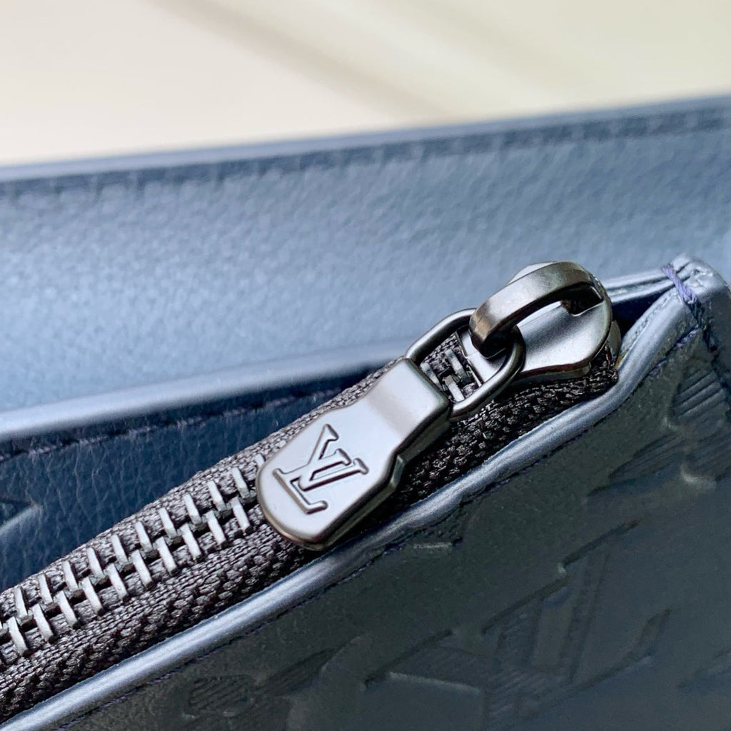 LOUIS VUITTON POCHETTE VOYAGE 22 IN DARK BLUE MONOGRAM SHADOW CALFSKIN