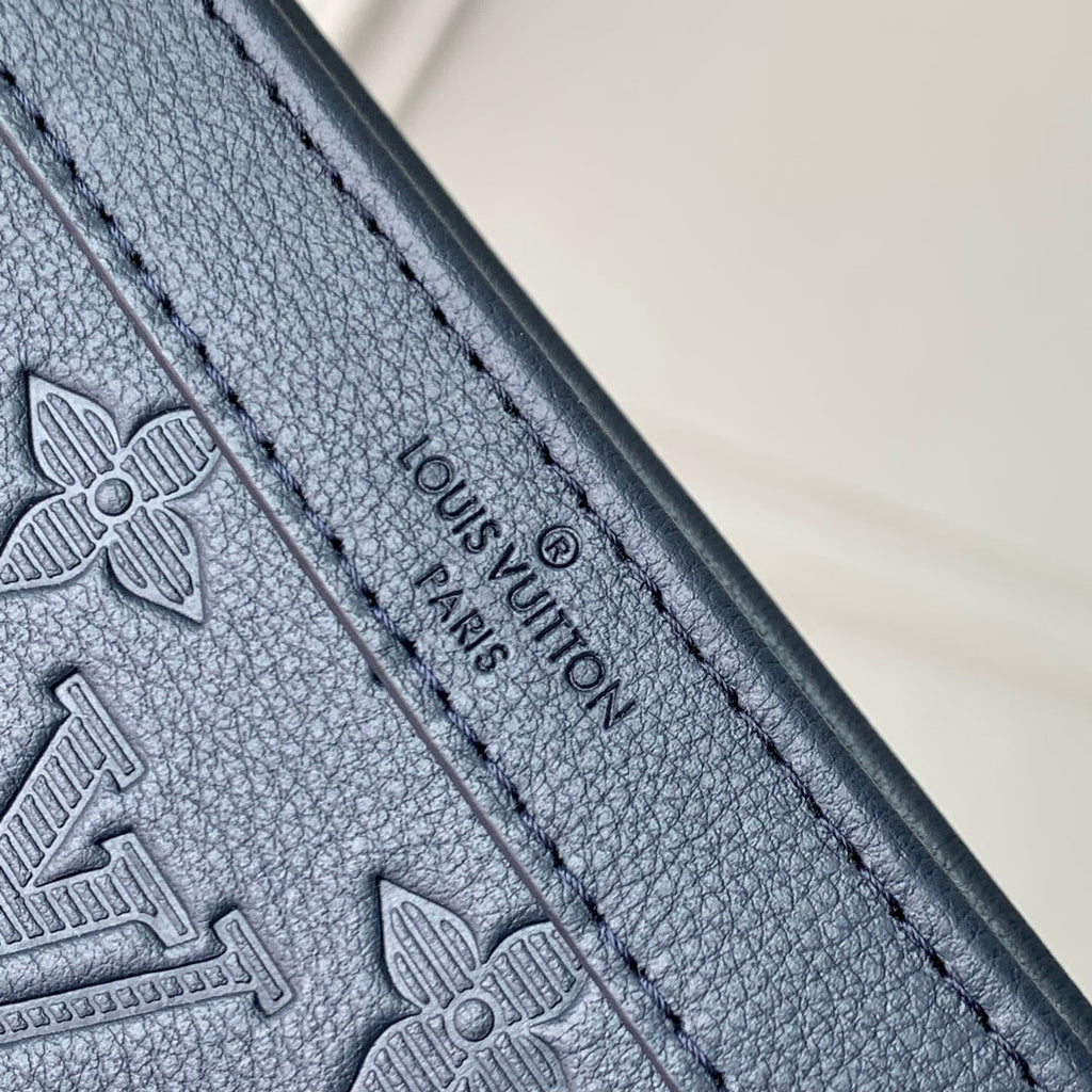 LOUIS VUITTON POCHETTE VOYAGE 22 IN DARK BLUE MONOGRAM SHADOW CALFSKIN