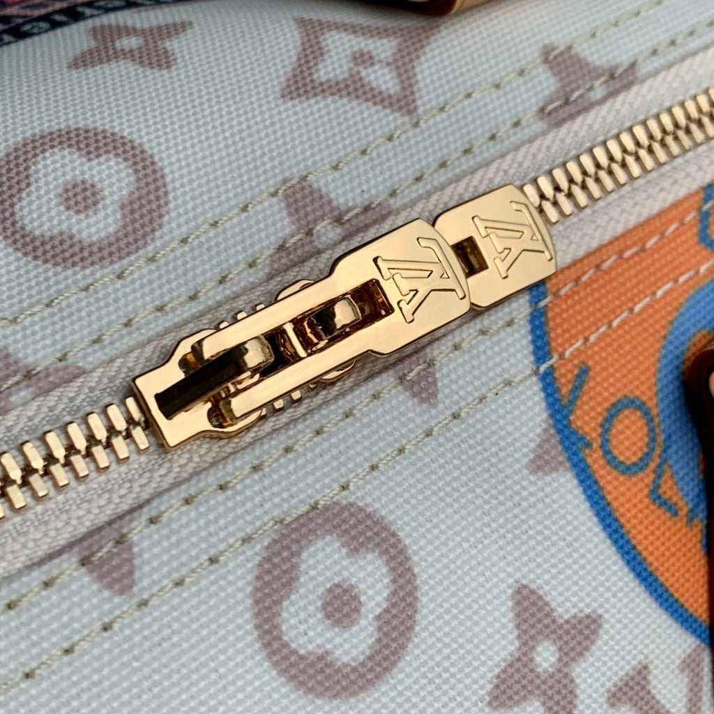 LOUIS VUITTON SPEEDY SOFT 30 IN WHITE MONOGRAM DUNE CANVAS AND CALFSKIN
