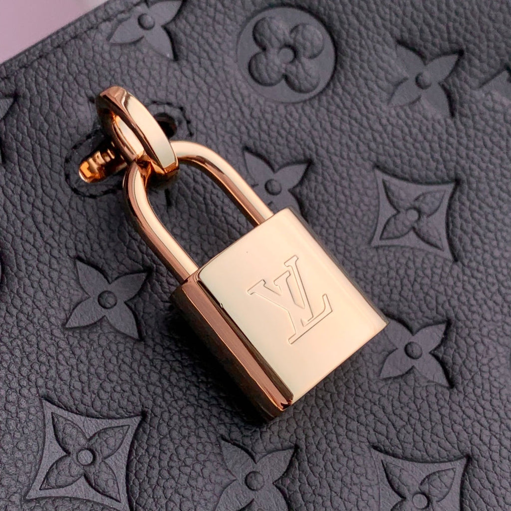 LOUIS VUITTON ANYTIME PM 34 IN BLACK MONOGRAM EMPREINTE CALFSKIN