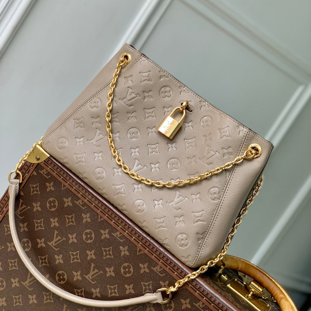 LOUIS VUITTON ANYTIME PM 34 IN ASH BROWN MONOGRAM EMPREINTE CALFSKIN
