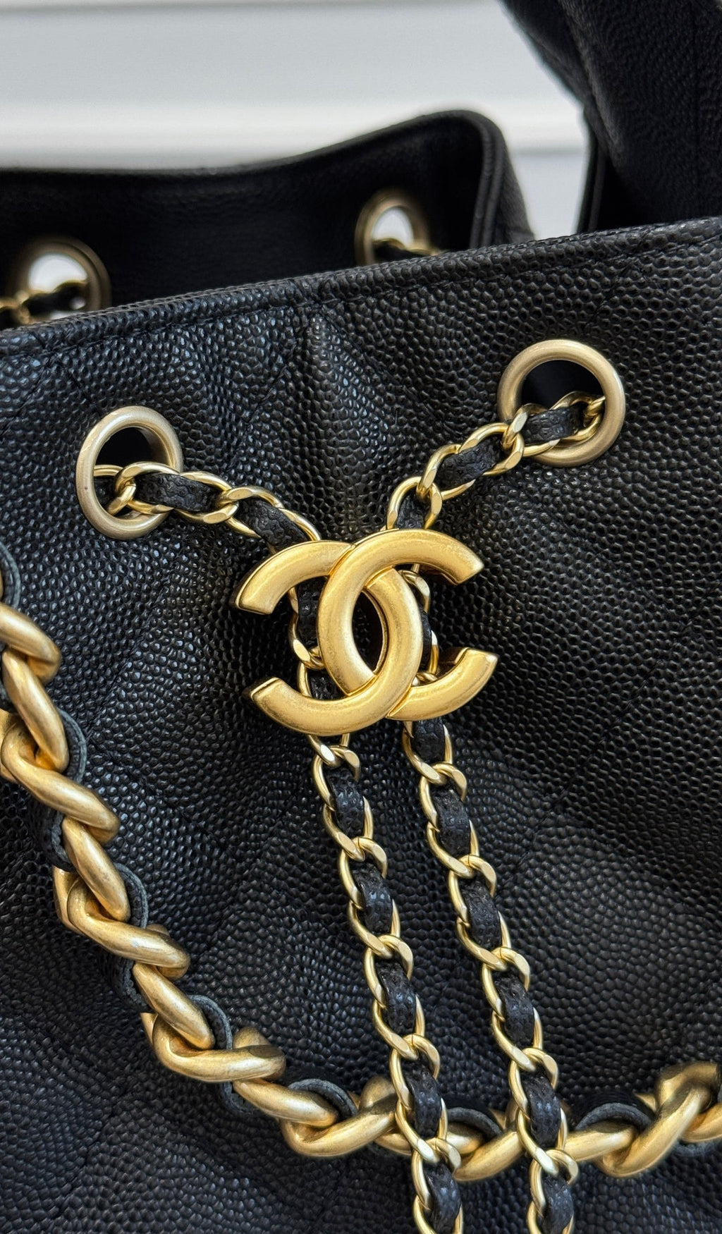 CHANEL 25S HOBO BAG 30 IN BLACK CAVIAR