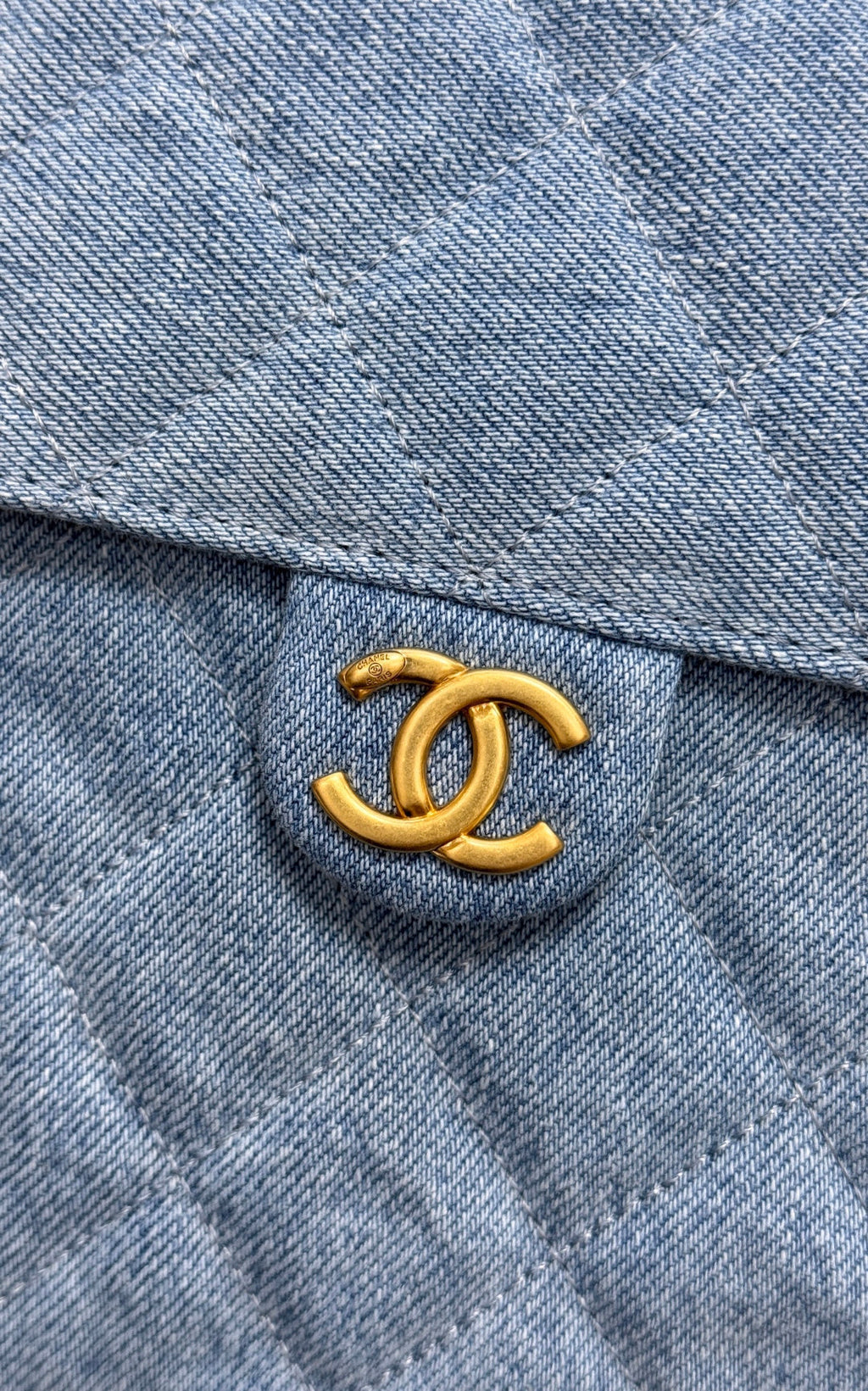 CHANEL 25S HOBO BAG 30 IN BLUE DENIM WITH GOLD HARDWARE