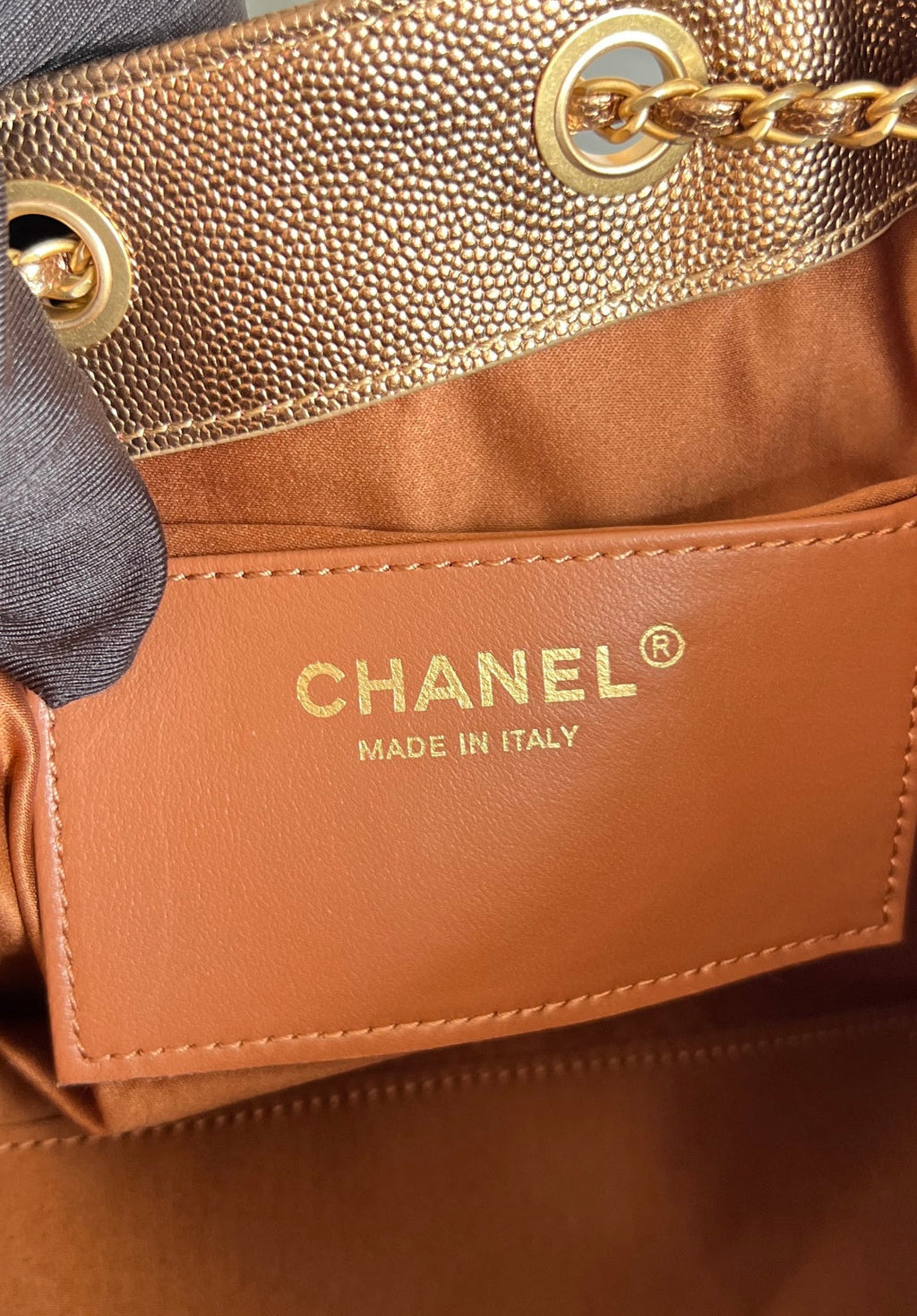 CHANEL 25S HOBO BAG 30 IN METALLIC BROWN CAVIAR WITH GOLD HARDWARE