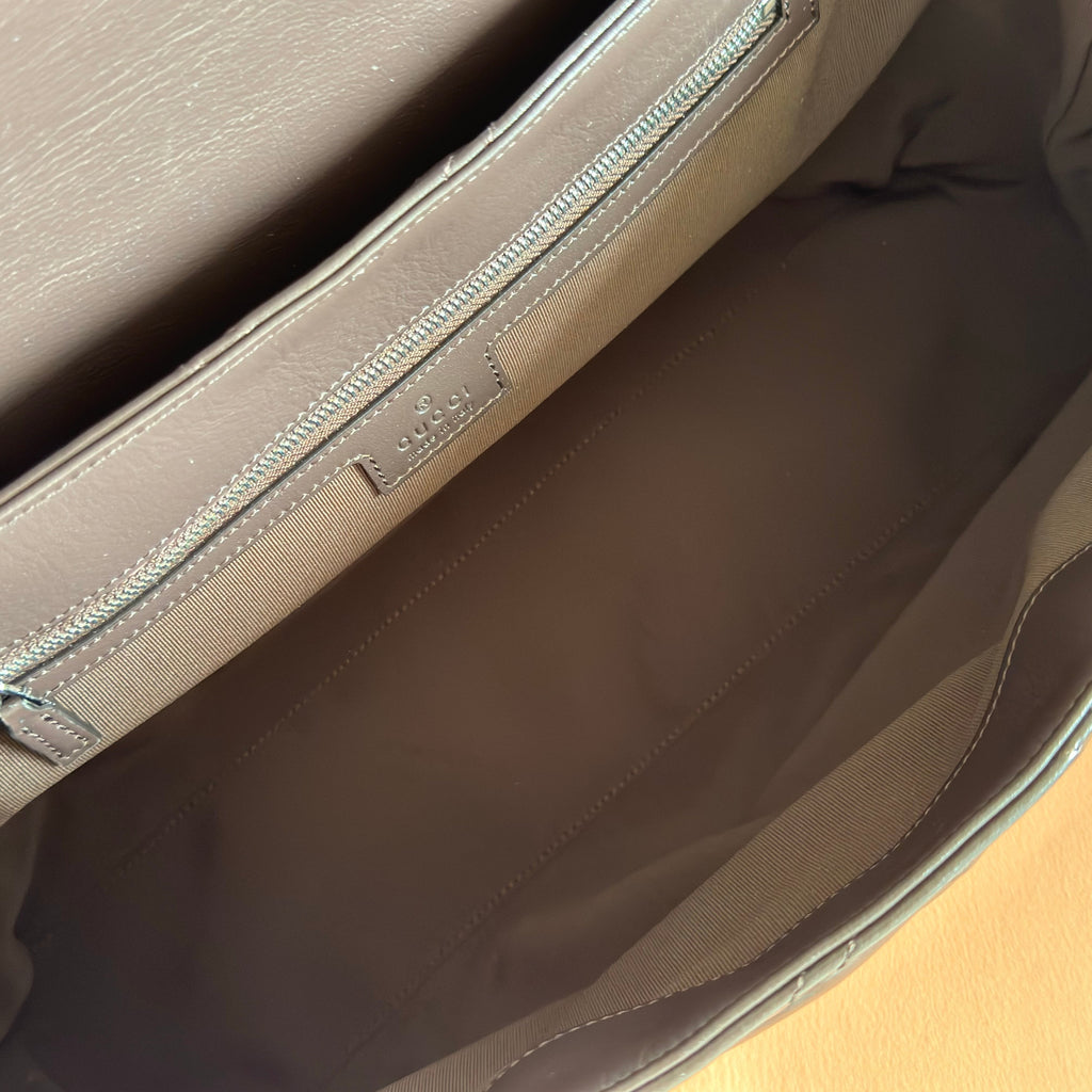GUCCI 26S  MARMONT BAG 37 IN DARK BROWN CALFSKIN