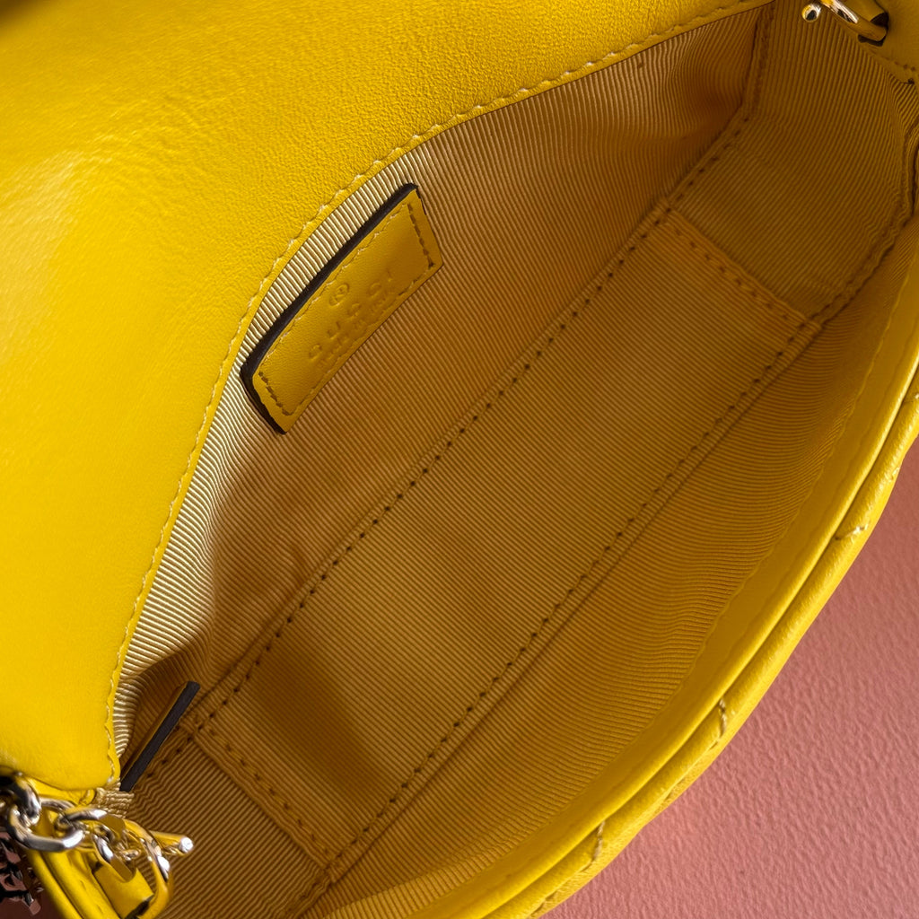 GUCCI 26S  MARMONT BAG 16 IN YELLOW LAMBSKIN