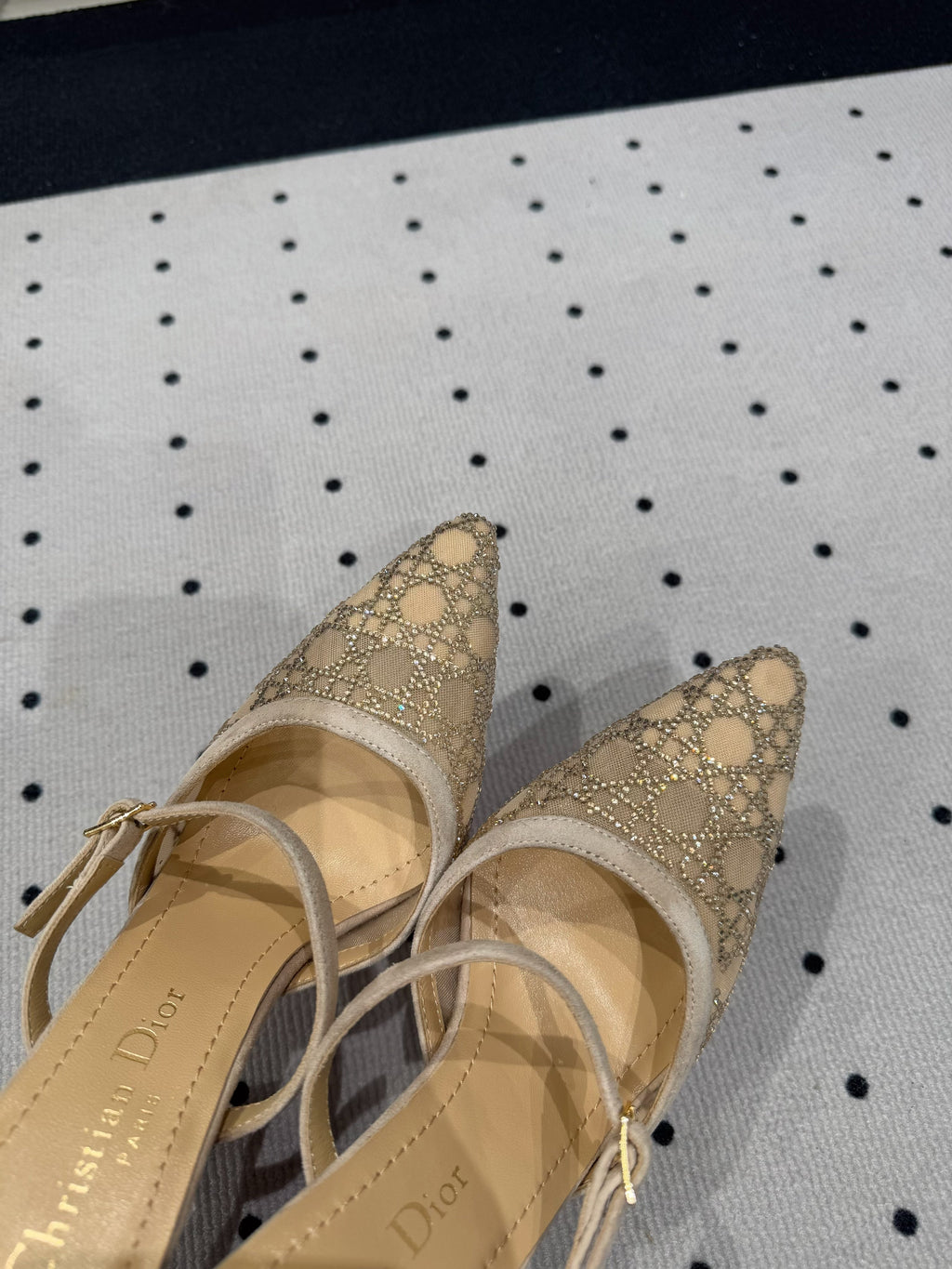 DIOR HIGH HEELS MULE IN CAMEL BEIGE LAMB SUEDE 10 CM