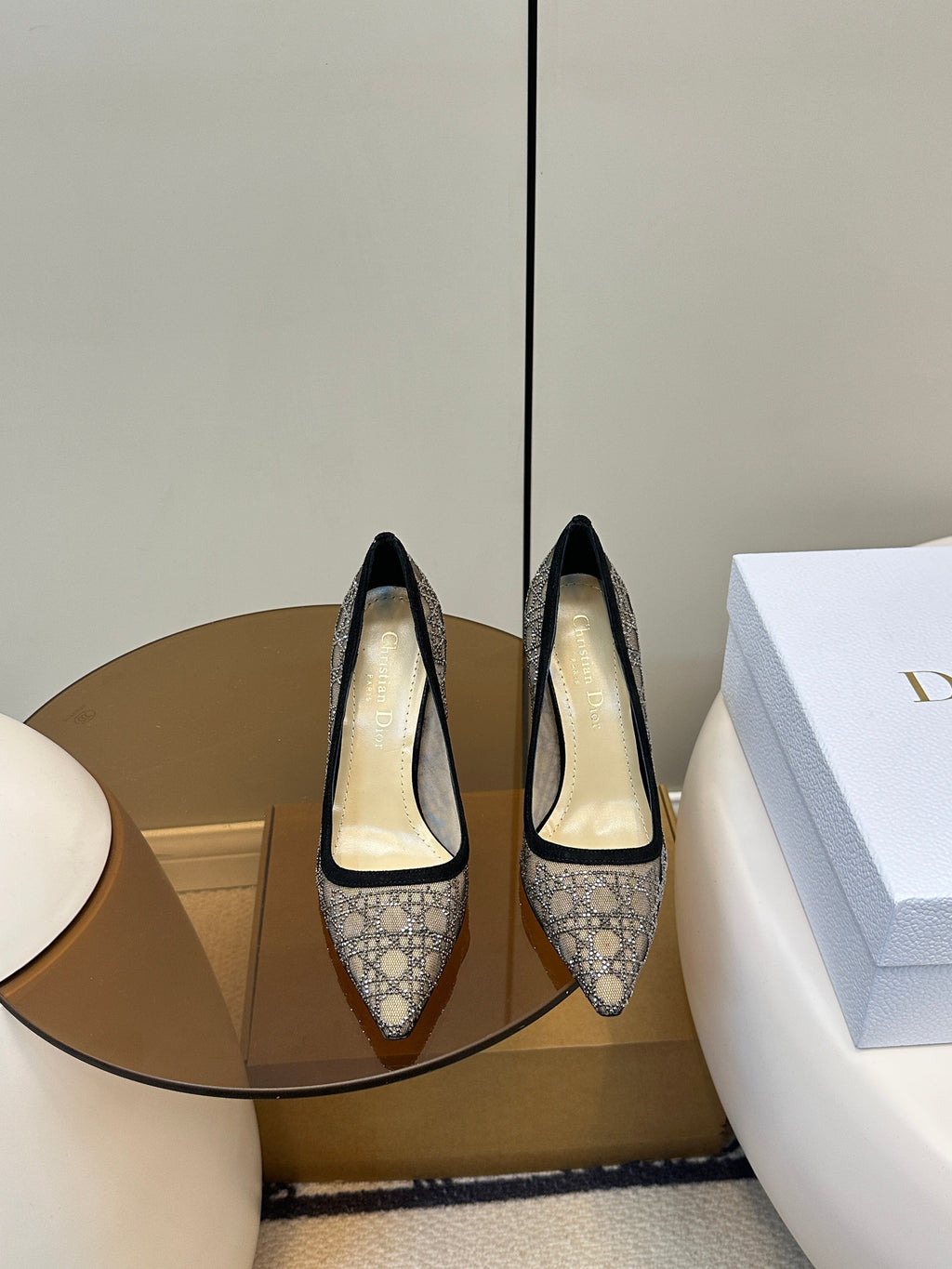 DIOR HIGH HEELS PUMP IN BLACK LAMB SUEDE 10 CM